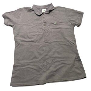 Lacoste Polo Shirt Men's Size 44 Grey Crocodile Logo Short Sleeve Golf Pullover